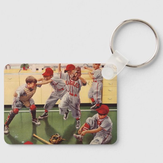  sport Baseball Team, jongens Roughhousing Sleutelhanger (Voorkant)