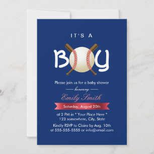 Sport Baseball Theme Het is een Jongen Baby shower Kaart