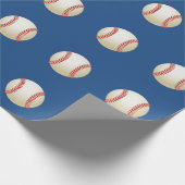 Sport Baseball Theme Navy Blue Cadeaupapier (Hoek)