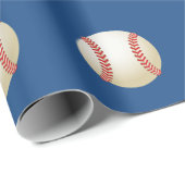 Sport Baseball Theme Navy Blue Cadeaupapier (Rol Hoek)