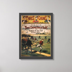  sport Baseball Three Chums Magazine Hoesje Canvas Afdruk
