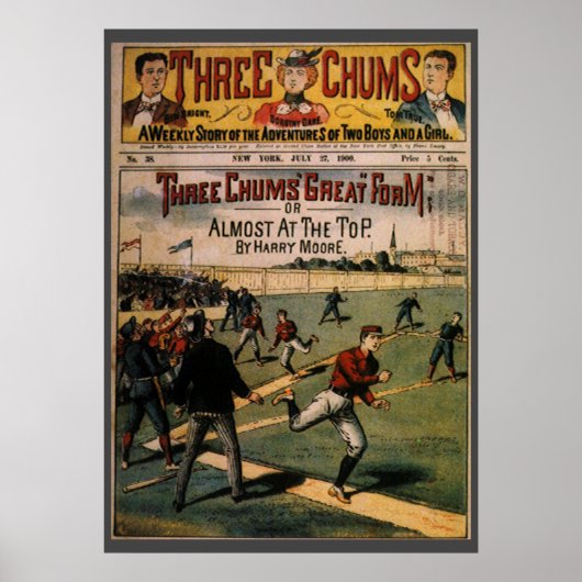  sport Baseball Three Chums Magazine Hoesje Poster (Voorkant)