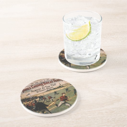  sport Baseball Three Chums Magazine Hoesje Zandsteen Onderzetter (Zijkant)