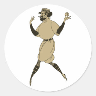  sport Baseball, Victoriaans honkbalspeler Ronde Sticker