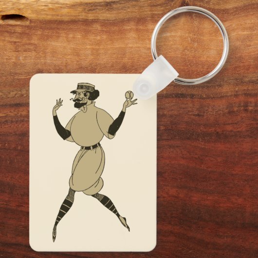  sport Baseball, Victoriaans honkbalspeler Sleutelhanger (Achterkant)