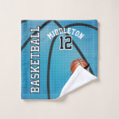 Sport 🏀 Basketbal - Blauw / Aanpassen Bad Handdoek (Wasdoekje)