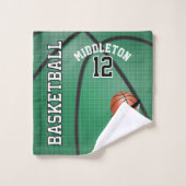 Sport 🏀 Basketbal - Groen / Aanpassen Bad Handdoek (Wasdoekje)