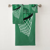 Sport 🏀 Basketbal - Groen / Personaliseren Bad Handdoek (Insitu)
