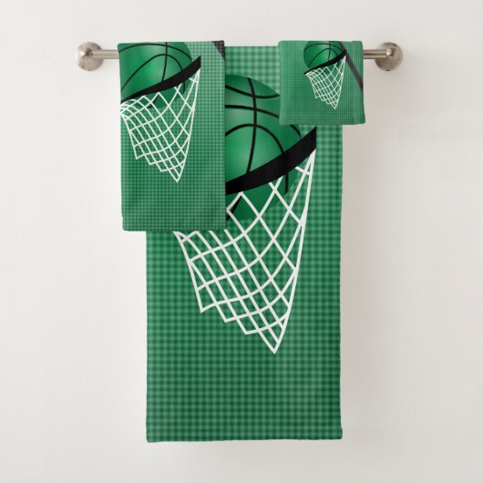 Sport 🏀 Basketbal - Groen / Personaliseren Bad Handdoek (Insitu)