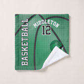 Sport 🏀 Basketbal - Groen / Personaliseren Bad Handdoek (Wasdoekje)