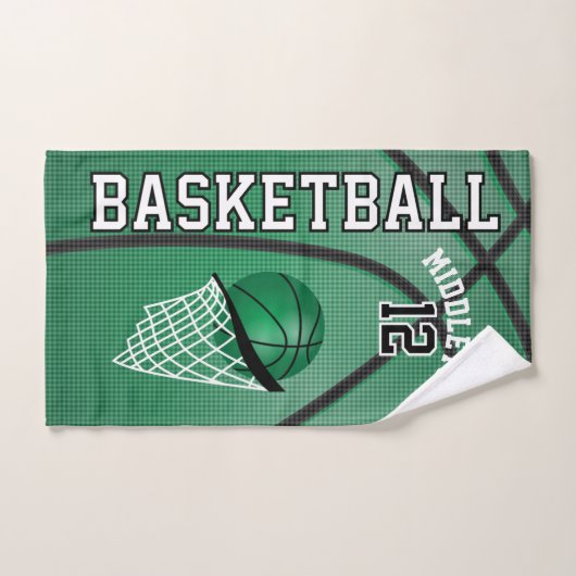 Sport 🏀 Basketbal - Groen / Personaliseren Bad Handdoek (Handdoek)
