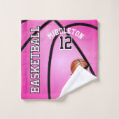 Sport 🏀 Basketbal - Roze / Aanpassen Bad Handdoek (Wasdoekje)