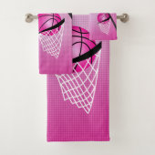Sport 🏀 Basketbal - Roze | personaliseren Bad Handdoek (Insitu)