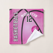 Sport 🏀 Basketbal - Roze | personaliseren Bad Handdoek (Wasdoekje)