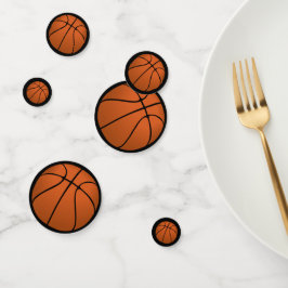 Sport Basketbalballen op Zwart Confetti