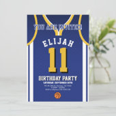 Sport Basketball 11 Birthday Invite  Kaart (Staand voorkant)