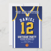 Sport Basketball 12 Birthday Invite  Kaart (Voorkant)