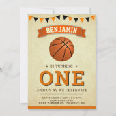  sport Basketball 1e verjaardag Kaart (Voorkant)