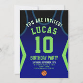 Sport Basketball Birthday Invitation  Kaart (Voorkant)