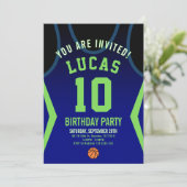Sport Basketball Birthday Invitation  Kaart (Staand voorkant)