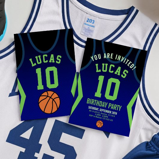 Sport Basketball Birthday Invitation  Kaart