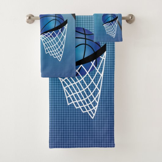 Sport 🏀 Basketball - Blauw | DIY-tekst Bad Handdoek (Insitu)