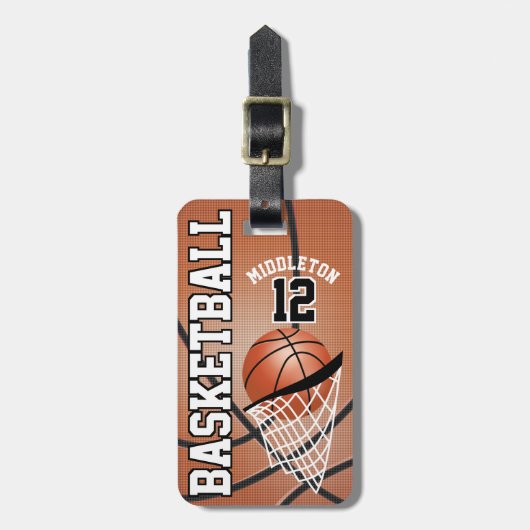 Sport Basketball 🏀 | DIY-tekst Bagagelabel (Voorkant verticaal)
