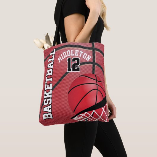 Sport Basketball | DIY-tekst - rood Tote Bag (Dichtbij)