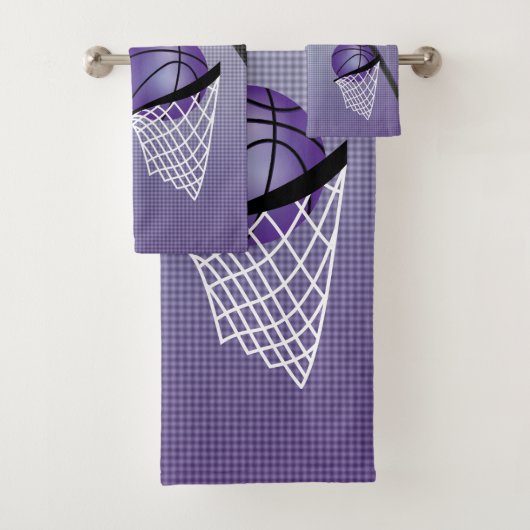Sport 🏀 Basketball - Paars | DIY-tekst Bad Handdoek (Insitu)