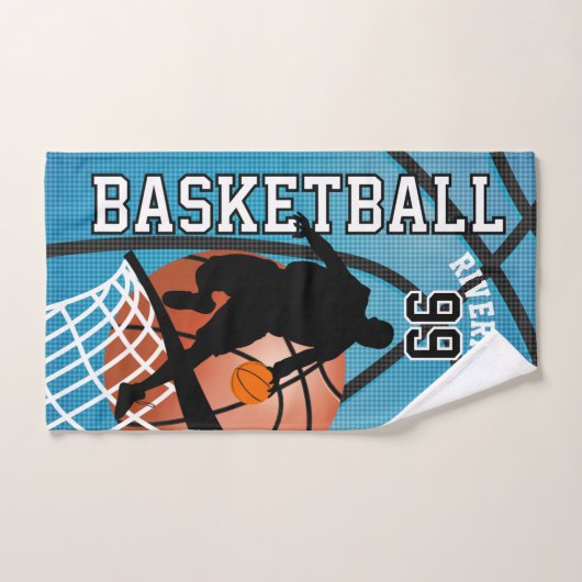 Sport 🏀 Basketball Player op Baby Blue Handdoek (Handdoek)