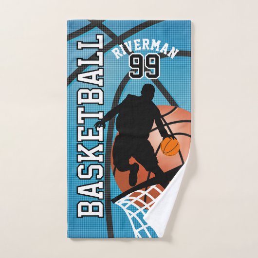 Sport 🏀 Basketball Player op Baby Blue Handdoek (Handdoek)