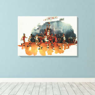 sport Basketball-spel, Basketball-spelers Canvas Afdruk
