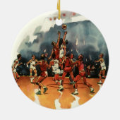 sport Basketball-spel, Basketball-spelers Keramisch Ornament (Achterkant)