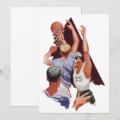  Sport, Basketball-spelers in een game (Voorkant / Achterkant)