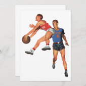  Sport, Basketball-spelers in een game (Voorkant / Achterkant)