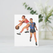  Sport, Basketball-spelers in een game Briefkaart (Staand voorkant)