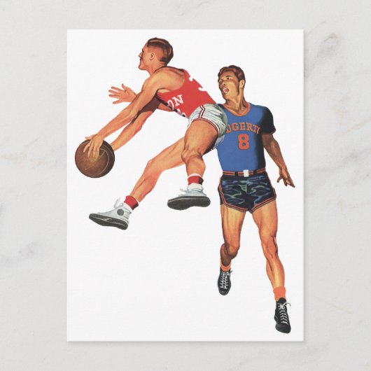 Sport, Basketball-spelers in een game Briefkaart (Voorkant)