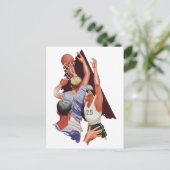 Sport, Basketball-spelers in een game Briefkaart (Staand voorkant)