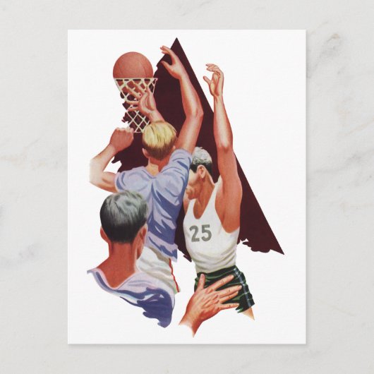 Sport, Basketball-spelers in een game Briefkaart (Voorkant)
