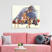 sport Basketball, spelers in een game Canvas Afdruk (Insitu (Woonkamer))