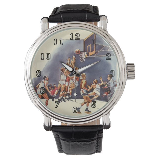  sport Basketball, spelers in een game Horloge (Voorkant)