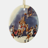 sport Basketball, spelers in een game Keramisch Ornament (Rechts)