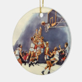 sport Basketball, spelers in een game Keramisch Ornament (Links)
