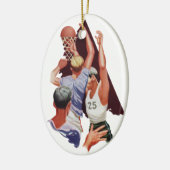  Sport, Basketball-spelers in een game Keramisch Ornament (Links)
