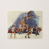  sport Basketball, spelers in een game Legpuzzel (Horizontaal)