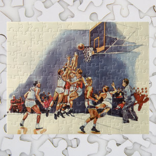 sport Basketball, spelers in een game Legpuzzel