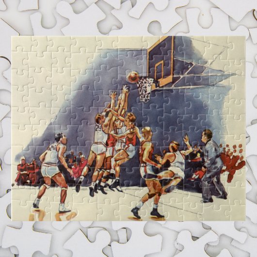  sport Basketball, spelers in een game Legpuzzel