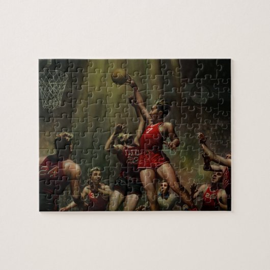  sport Basketball, spelers in een game Legpuzzel (Horizontaal)
