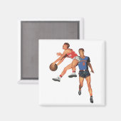  Sport, Basketball-spelers in een game Magneet (Voorkant / Achterkant)