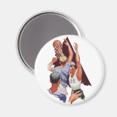  Sport, Basketball-spelers in een game Magneet (Voorkant / Achterkant)